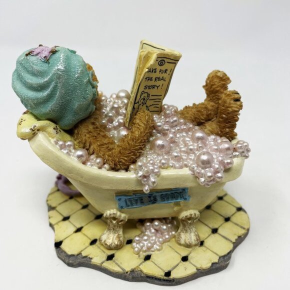 Boyds Bears & Friends The Bearstone Collection Bubbles Bearsall Figurine 2003 - Picture 3 of 8